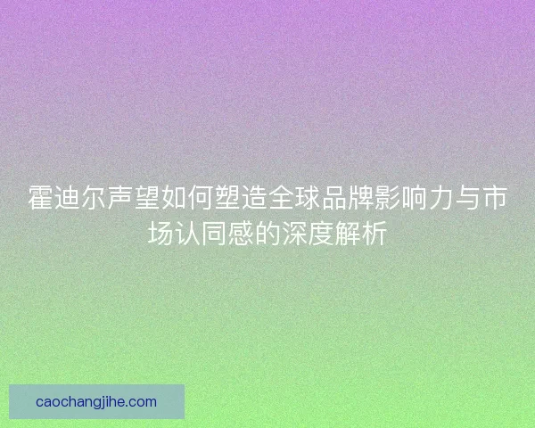霍迪尔声望如何塑造全球品牌影响力与市场认同感的深度解析