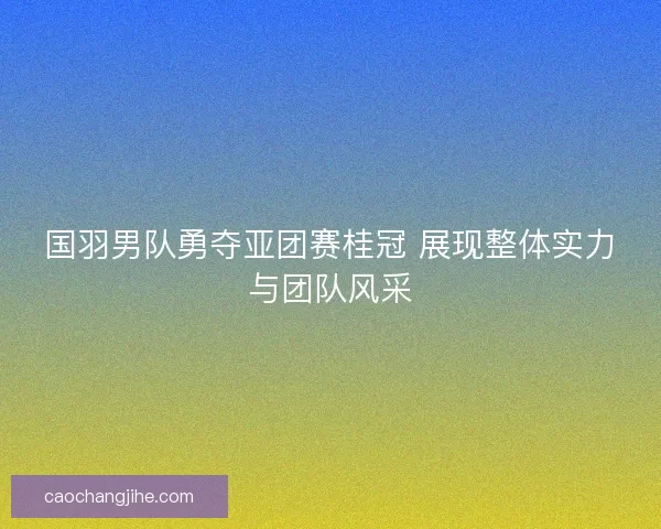 国羽男队勇夺亚团赛桂冠 展现整体实力与团队风采